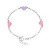 Детский браслет - LÉA &; АРТУР - 3 СЕРДЦА - Серебро 925 с родиевым покрытием - Розово-лиловая эмаль - Регулируемая длина