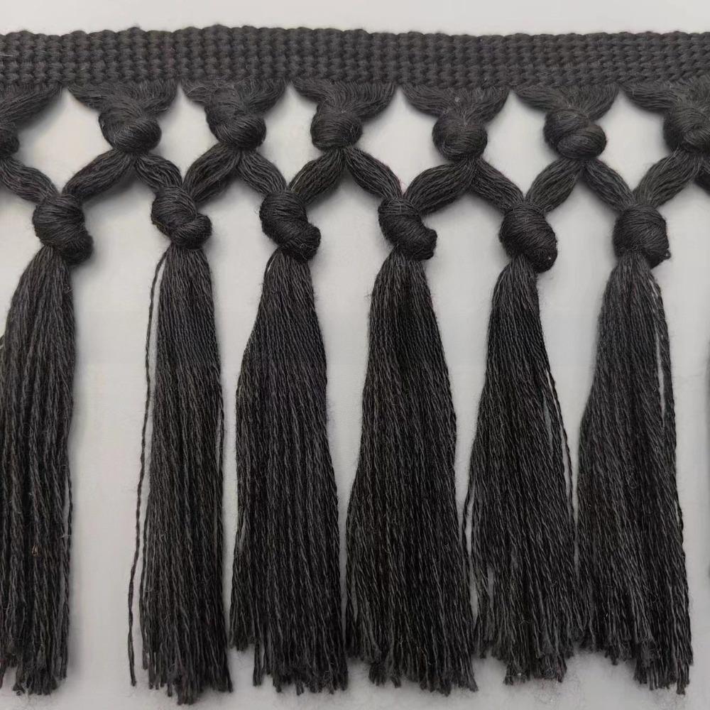 1Yard 11cm Wide Tassel Trim Ribbon Boho Style Macrame Tassel Ribbon For Home Textile