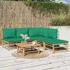 VidaXL Garden Lounge Set 6 Pcs with Cushions Green Bamboo 3155167