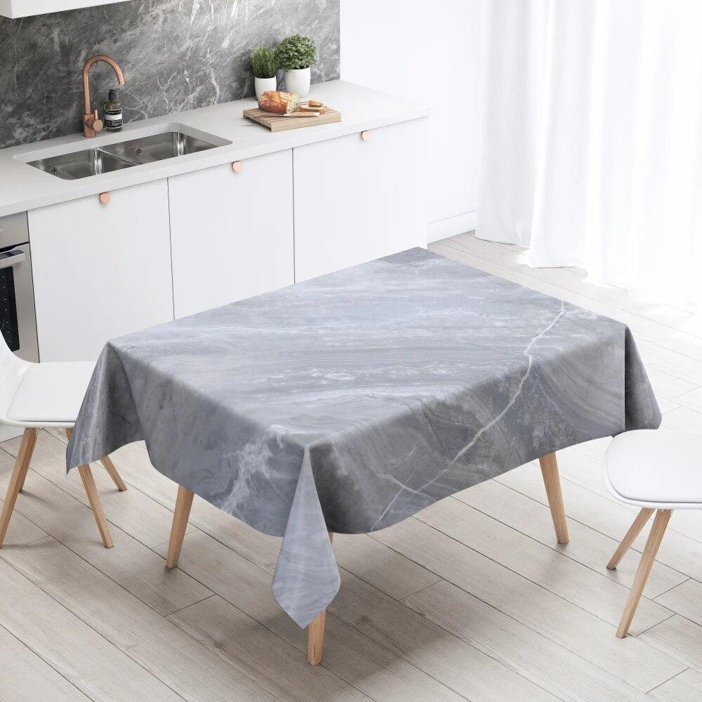 Marble Pattern Table Cloth Home Decor Stain Resistant Waterproof Decoration Rectangular Kitchen Fireplace Countertop