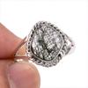 Natural Black Rutile Gemstone 925 Solid Sterling Silver Jewelry Ring Size 9 J0e68