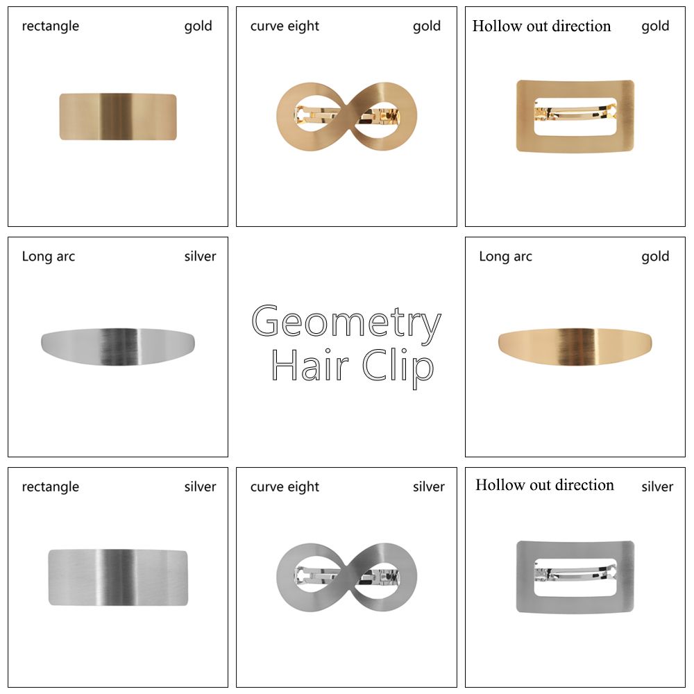 Новые заколки Аксессуары для волос Зажим для хвоста Заколки для волос для девочек Металлические заколки Геометрическая заколка для волос