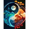 5D Diy Diamond Painting Moon And Tree Full Round Diamond Landscape Handmade Home Decoration 30x40cm/12x16inch