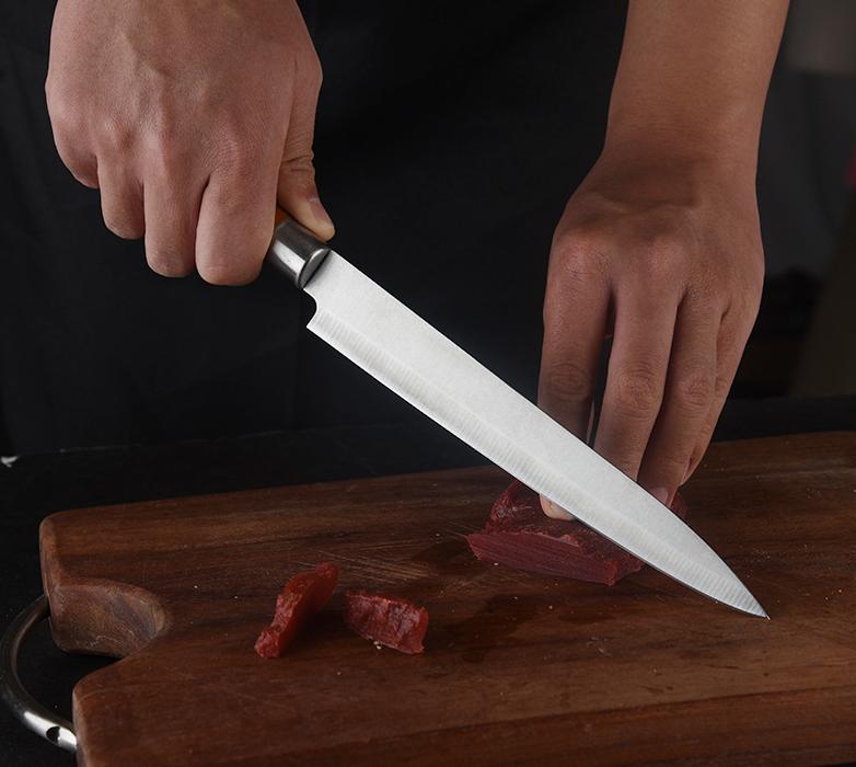 6 шт., японский набор ножей шеф-повара, кухонный нож, нож сантоку с деревянной ручкой, нож для мяса, нож для хлеба, кухонный набор бытовых ножей