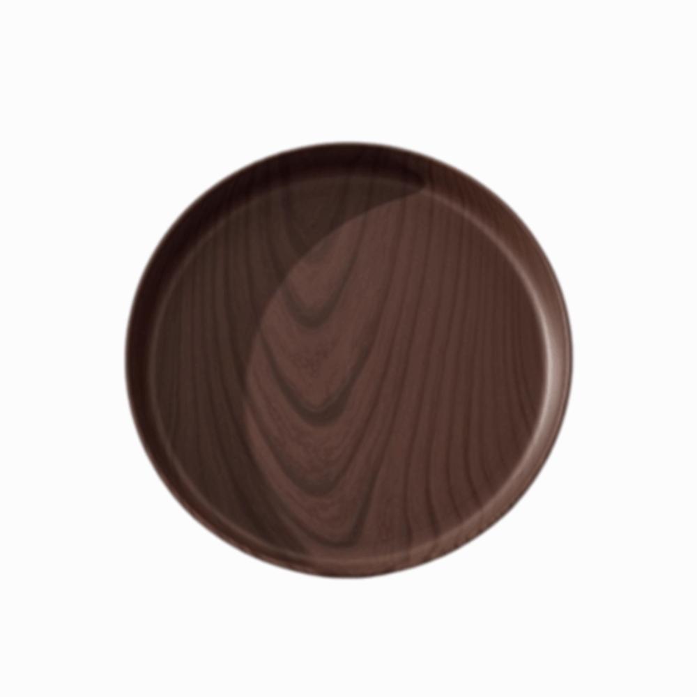 20/26/32/38cm Imitation Wooden Tray Round Shape Food Tray Imitation Wooden Serving Tray Home Use