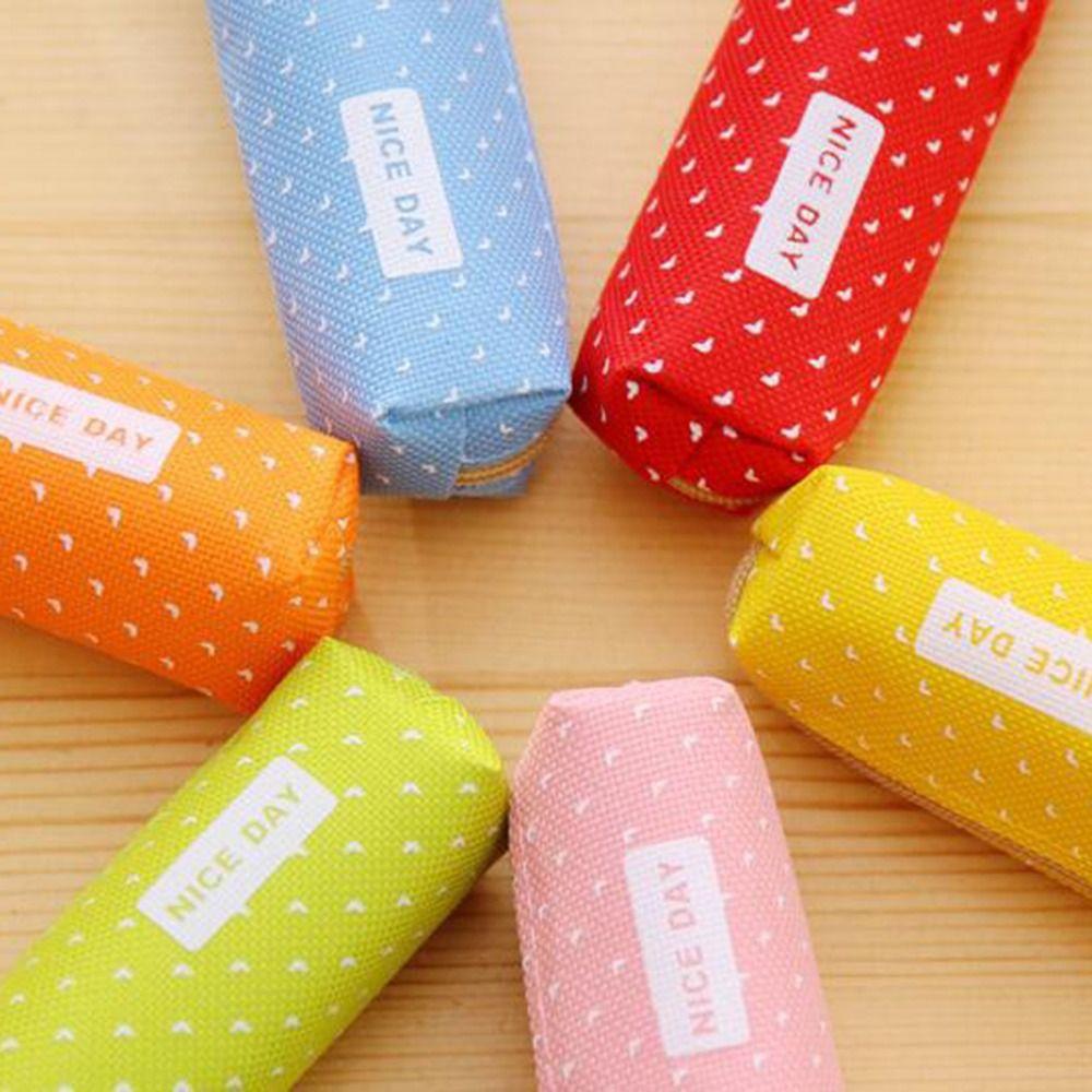 Long Strip Pencil Case Candy Color Stationery Pouch Lipstick Bag Pencil Bag Kids