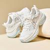 Anta Cloud Rise Удобные Ретро Дышащие Увеличивающие Рост Низкие Кроссовки для Папы Женские кроссовки Бумажно-Белый Серебристый 122538882-3