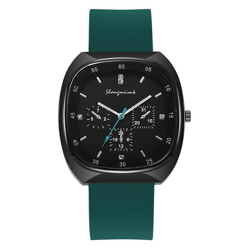 Large Dial Imitation Needle Watch for Men Casual Waterproof Silicone Strap Quartz Watches Women Watch