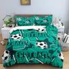 Football Duvet Cover Set King Size Simple Black White Comforter Cover 3D Soccer Sport for Kids Boys Girls Polyester Bedding Set