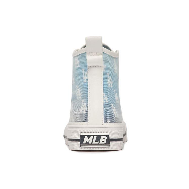MLB Playball High Monogram Versatile Polyester Non-Slip Wear-Resistant Lightweight Shock Absorbing High-Top Canvas Shoes 3ACVCMM2N-07BLS