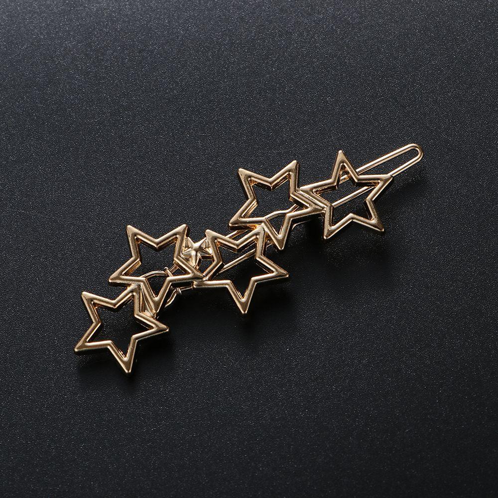 Ornaments Barrette Metal Hairpins Moon Circle Hairgrip Woman Hair Accessories Triangle Hair Clip