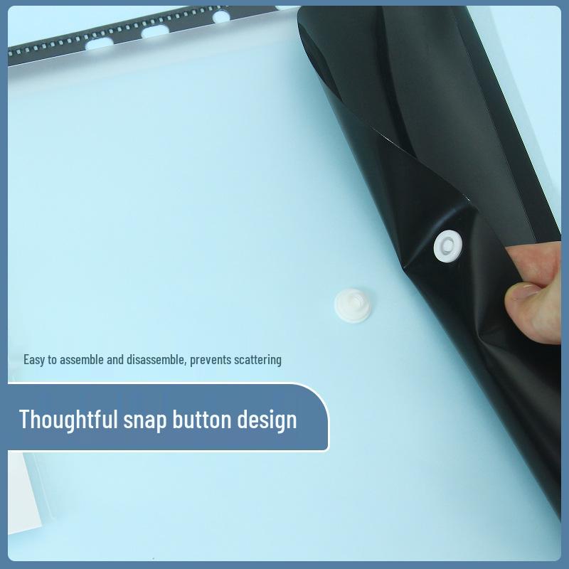 Прозрачный файл-папка A4 на 11 отверстий с кнопкой-застежкой и держателем для карт - Цветной органайзер для документов для студентов