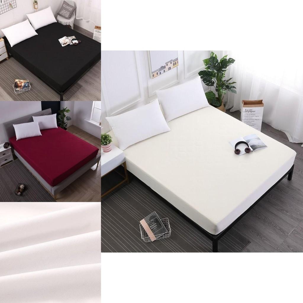Soft Lightweight Fitted Sheet Solid Color Mattress Protective Cover For Cozy Sleeping