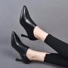 Temperament High Heels Autumn New Fashion Pointed Ankle Shoes First Layer Cowhide Side Zipper Women's Single Shoes