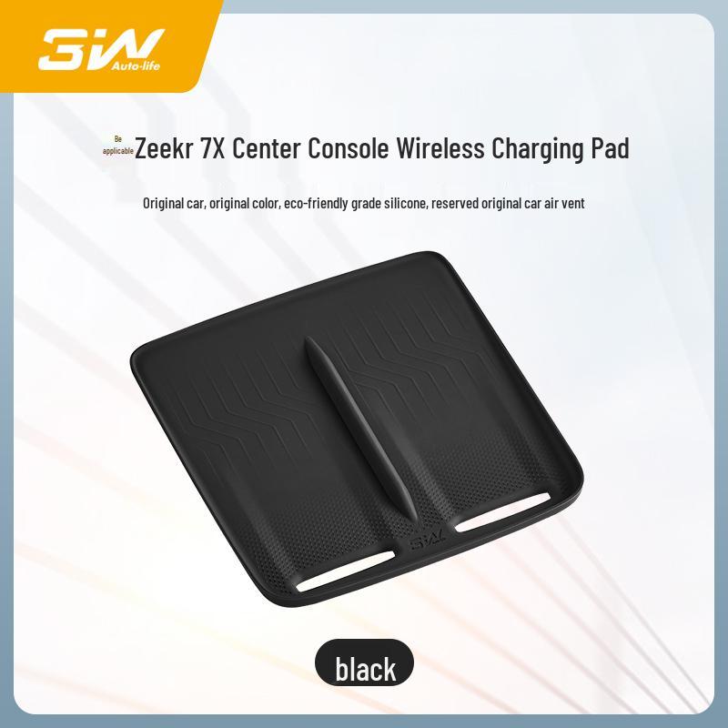 Силиконовая противоскользящая защитная накладка на центральную консоль Zeekr 7X с поддержкой беспроводной зарядки