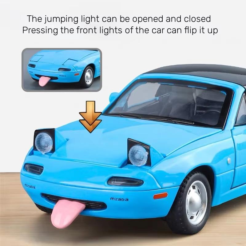 Новый 1:24 Mazda Miata MX5 MX-5 литая модель автомобиля из литого металла миниатюрная машина со звуком и светом детская игрушечная машинка подарок