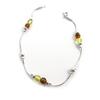 [N2502] - Silver Bracelet 'Inspiration' Amber Cognac and Honey (rhodium-plated) - 5 Mm
