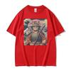 Cat Samurai Pattern T Shirt For Unisex Trendy Animal 3D Printed Tees Casual Short Sleeve Oversized Street TShirts Round Neck Tops