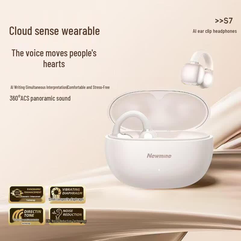 Newman S7 Clip-On AI Smart Open-Ear Bluetooth Sport Earbuds