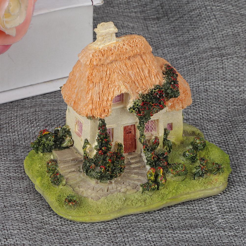 Simulation Thatched House Decoration Outdoor Garden Yard House Shape Bonsai Ornament