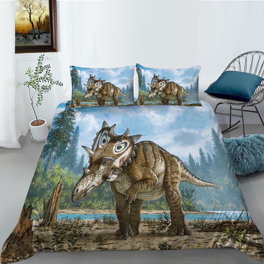 3D мир динозавров постельные принадлежности спальня динозавр пододеяльник наволочка простыня/Твин полноразмерные постельные принадлежности украшения дома