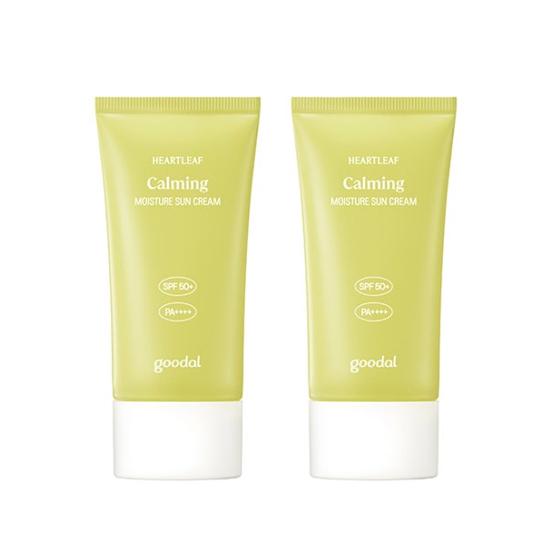 Goodal Солнцезащитный крем успокаивающий увлажняющий с хауттюйнией сердцелистной SPF 50+ PA++++ 50мл*2шт