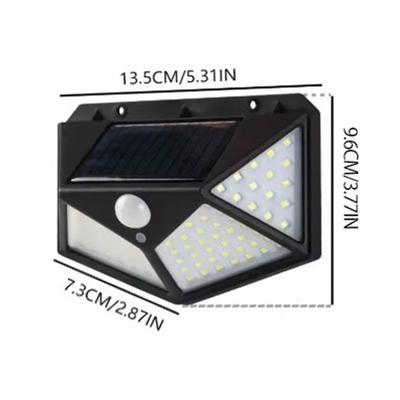 100LED солнечный настенный светильник, уличный светильник, водонепроницаемый датчик движения, солнечный свет, уличный фонарь, садовые перила, декоративная лампа