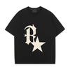 R Star Men Gothic Letter Printed T-Shirt Hip Hop Streetwear Punk Summer Vintage Washed Oversized T Shirts Tops Men Clothing