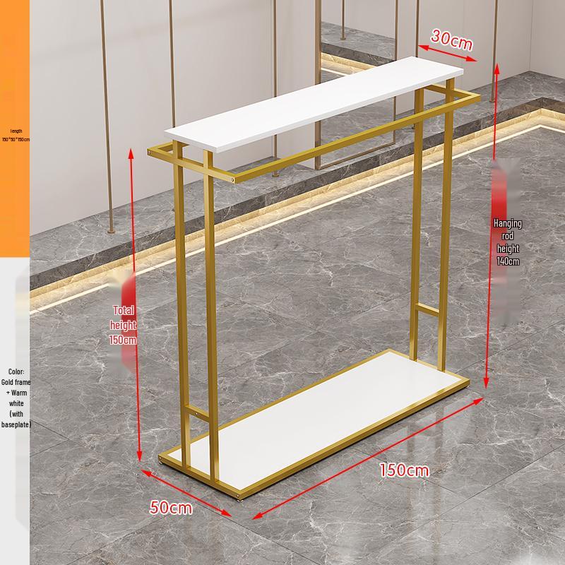 Double-Row Floor-Standing Clothing Display Rack with Pants Storage