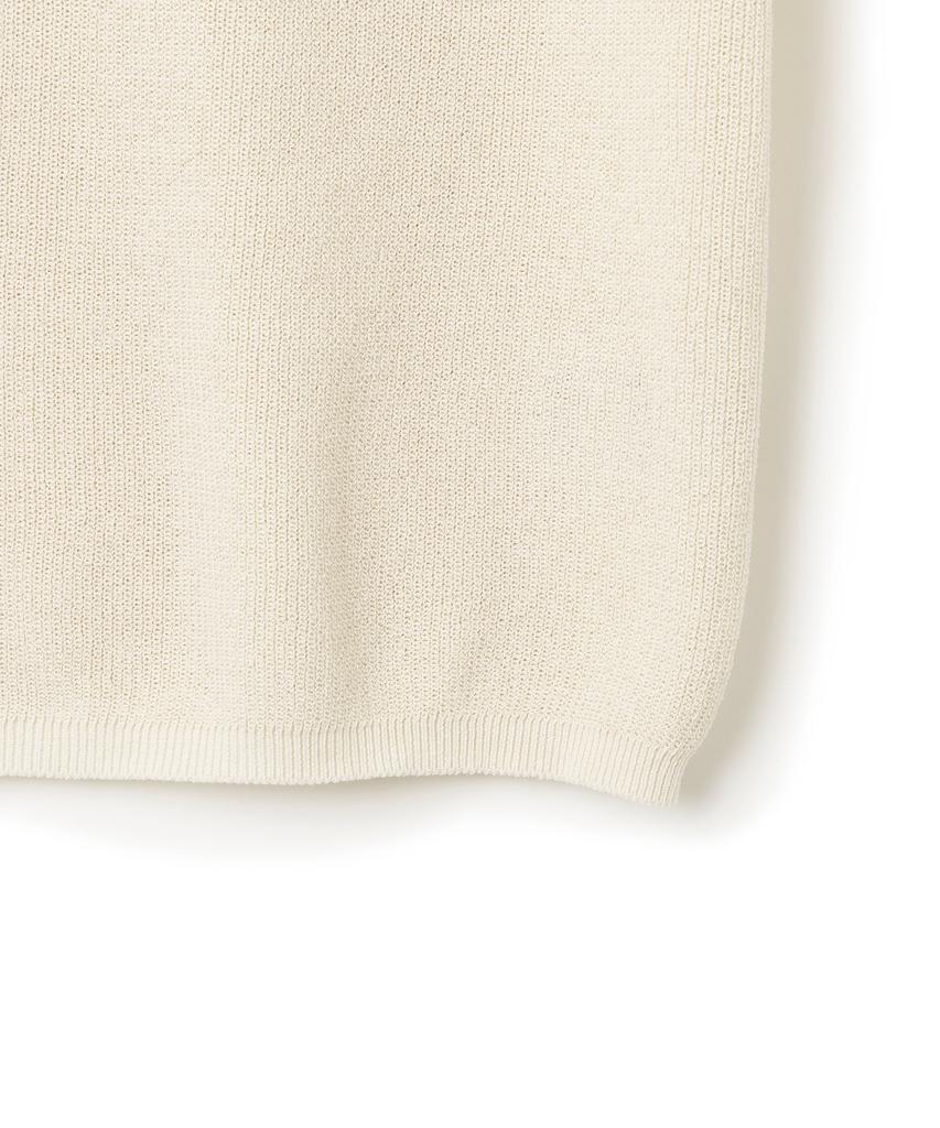 KNITTED Coolever Round Short Sleeve Knit Tee Ivory