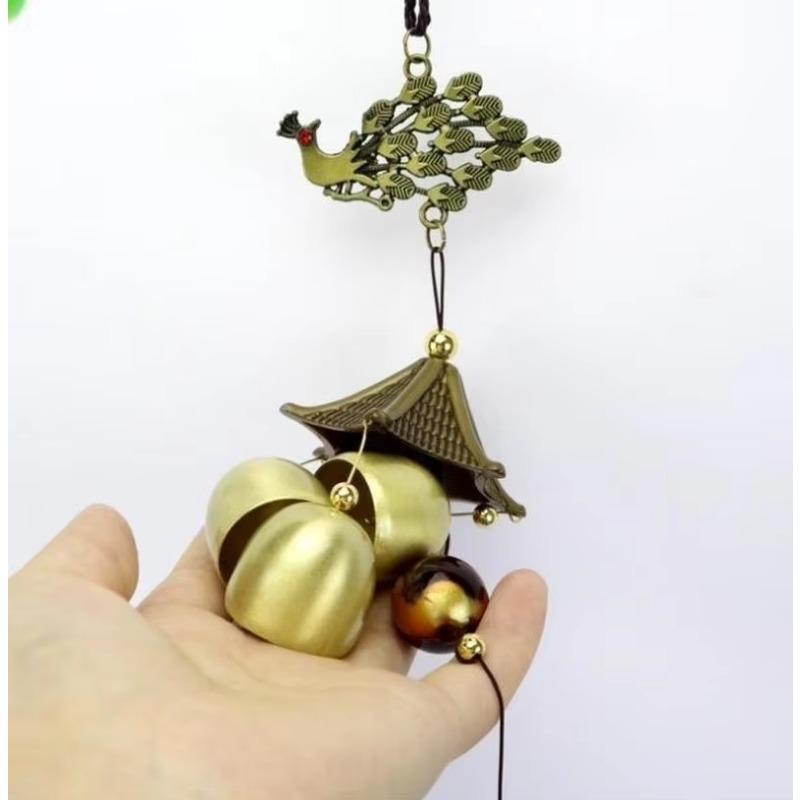 Brass Handicraft Die-casting Wind Bell Tibetan Bronze Bell Metal Antique Bell Feng Shui Metal Wind Chime Fortune Jingle Bells