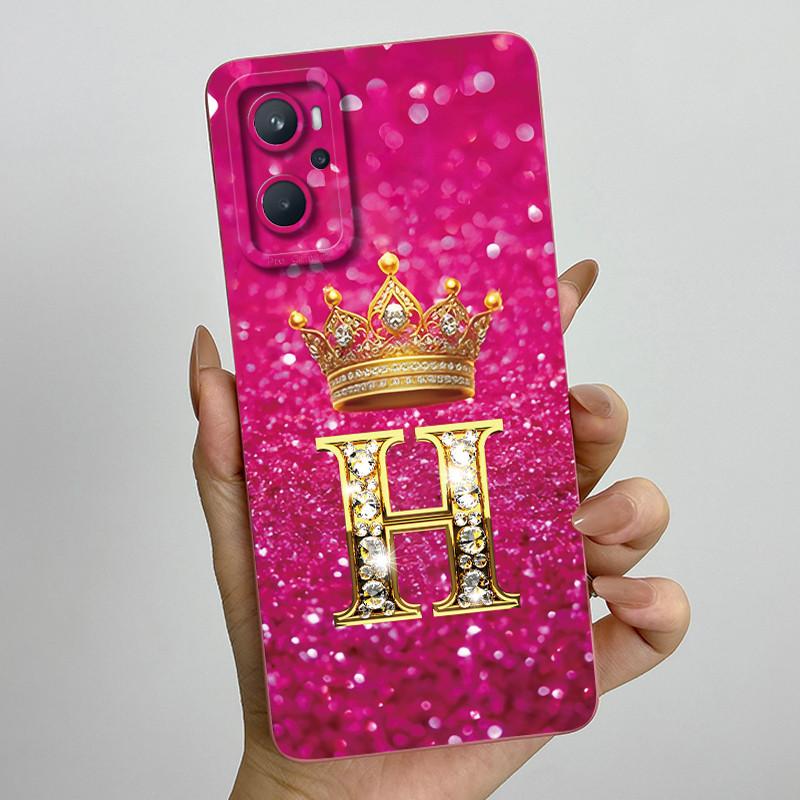 Для Realme 9i 4G RMX3491 / Oppo A96 CPH2333 Модный Чехол для Телефона с Начальной Буквой для Пары Мягкий Силикон ТПУ Защитный Чехол для Камеры