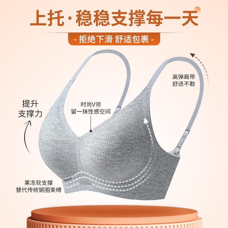Autumn and winter warm lift warm skin women's jelly breathable and stylish soft support W-shaped bra cover