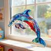 Красочный кулон в виде животного, акриловый ловец солнца, подвесное украшение на окно, 2D акриловый принт, праздничный декор для рождественской елки и дома