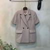 C S In The Room Made Shoulder Pad Double Button Short Sleeve jaCket 4 ColorS