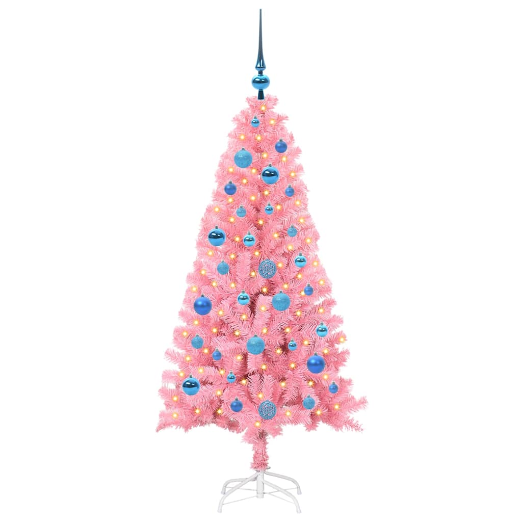 Christmas Tree with 150 LEDs and Stand Pink 150 cm PVC