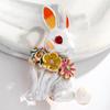 Women Rabbit Rhinestone Enamel Brooch Pin Badge Banquet Party Suit Lapel Decor