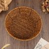 Плетеная из ротанга круглая корзина для фруктов