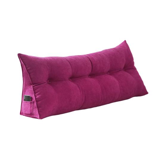 Прикроватная треугольная подушка-подголовник, подушка для поддержки спины, подушка-валик для тахты со съемным чехлом, с боковым карманом