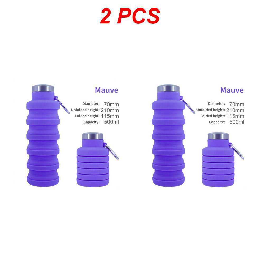 2 шт., спортивная кружка для путешествий на открытом воздухе, не содержащая BPA, складная силиконовая бутылка для воды, портативная выдвижная питьевая кружка, дропшиппинг с