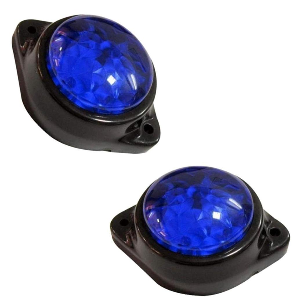 4-Pack Round Blue LED Rear Side Marker Clearance Lights 24V for RV Camper Motorhome Truck Trailer