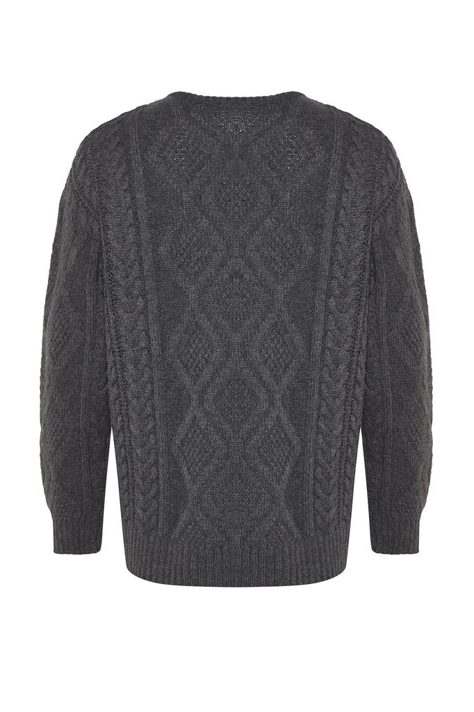 Мужской модный стильный свитер унисекс с камнями большого размера, широкий крой с круглым вырезом, плетеный трикотаж с волосами