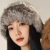 Rabbit Haired Hat Women's Face In Autumn and Winter Small Furry Plush Hat Warm Ear Protection Fur Big Head Fisherman Hat Trend