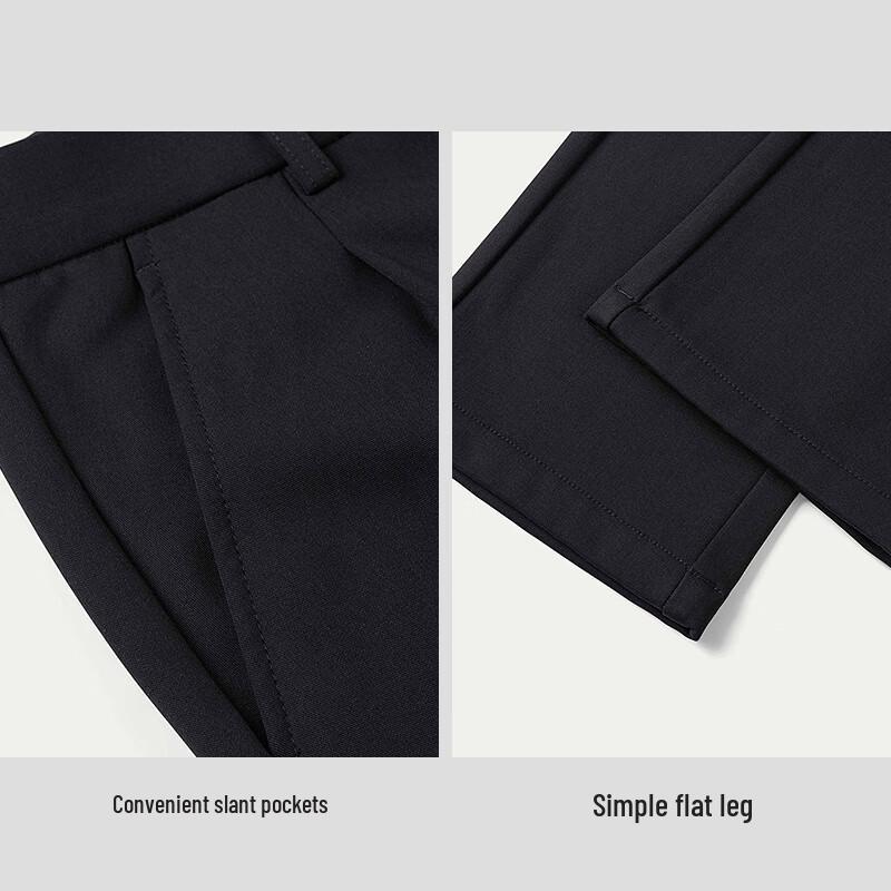 HLA Men's Executive Solid Slim Fit Straight-Leg Casual Pants