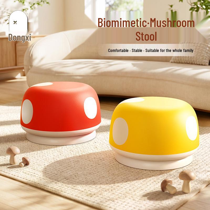 Mushroom Stool - Cute Children's Shoe Changing and Side Table Stool for Home Entrance and Hallway.