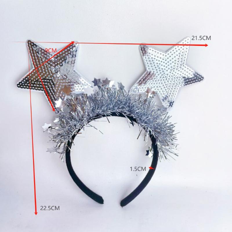 Год повязка на голову золото серебро блестки звезда блестки обруч для волос мытье лица маска для лица держатель для волос женщины леди девушка аксессуар для волос
