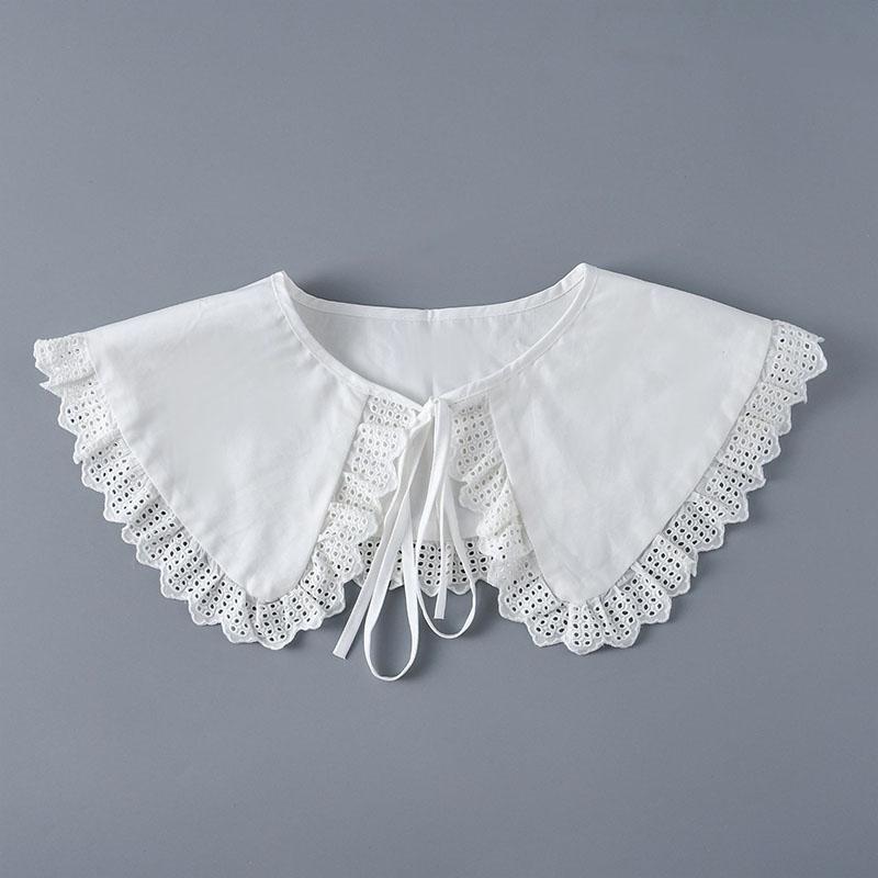 Fashion Scarf Fake Collar Shirt Women Detachable Collar Lace Neckline Women False Collar Tie White Faux Col Clothes Accessories