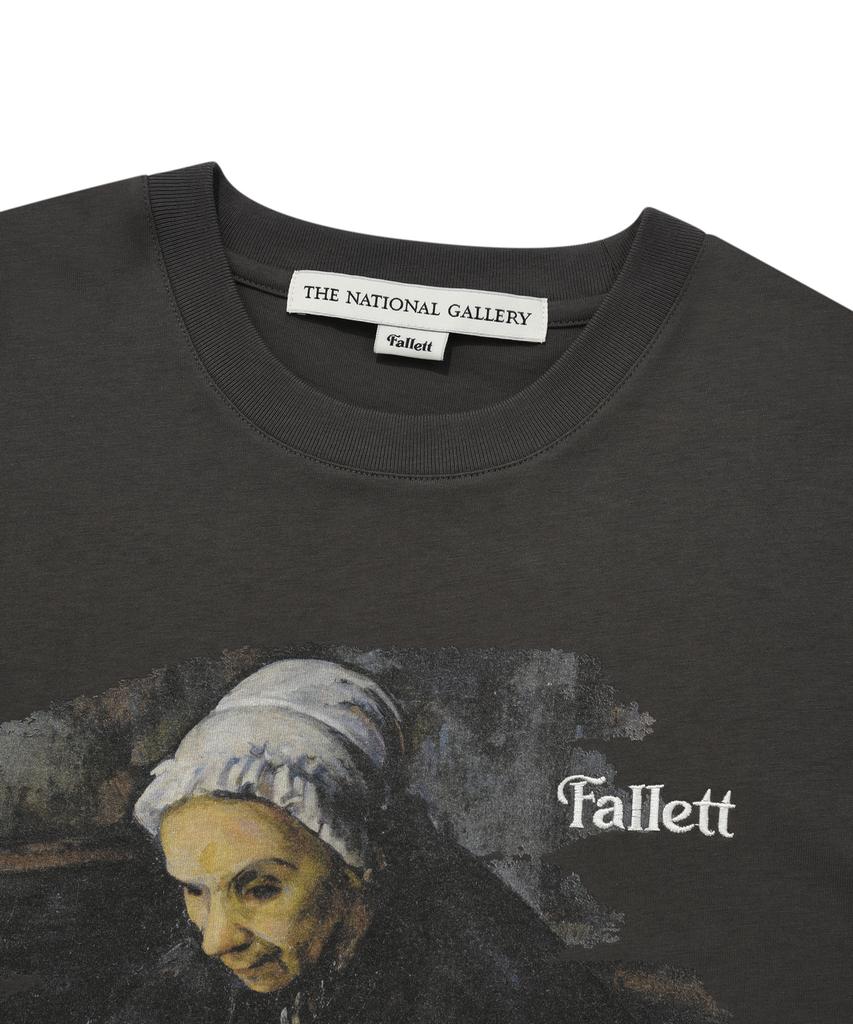 FALLETT [Палет X Национальная галерея] Футболка с коротким рукавом Пол Сезанн Угольный