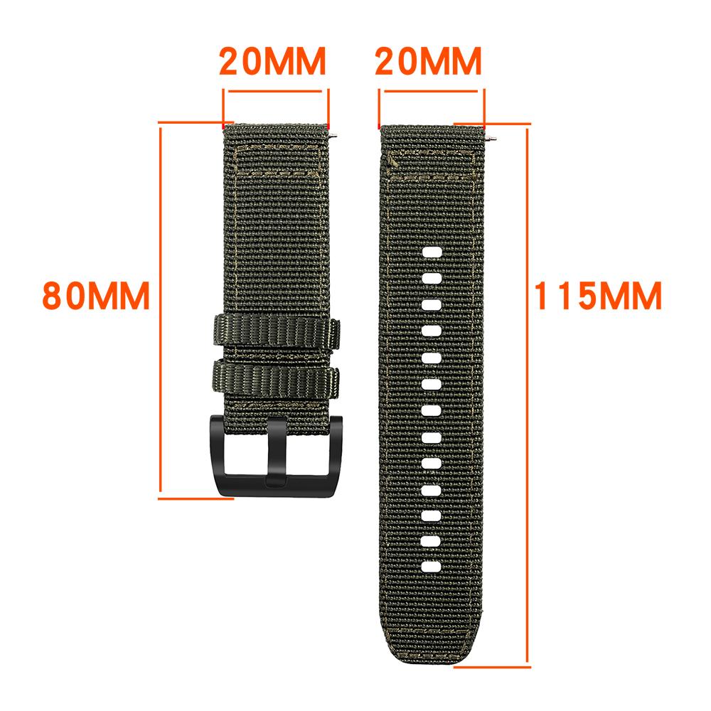 20mm Watch Band for Samsung Galaxy Watch7 40mm/44mm/Garmin Forerunner 165 Nylon Woven Strap