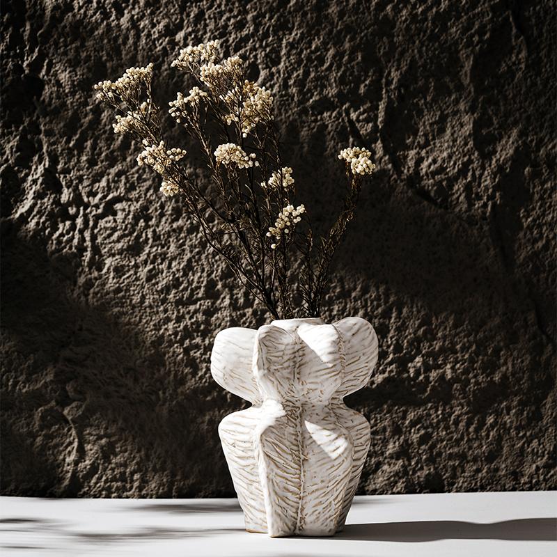 French retro ceramic vase cream wind living room creative dining table hydroponic flower arrangement decorative floral ornaments